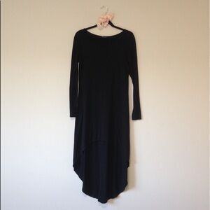Forever21 Black Long Sleeve Scoop Neck High-low Bodycon Dress